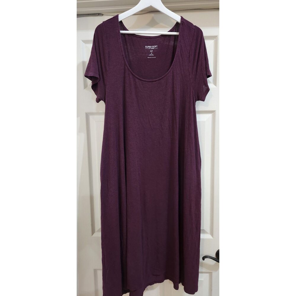TORRID Calf length dress, eggplant color Plus 2 super soft knit